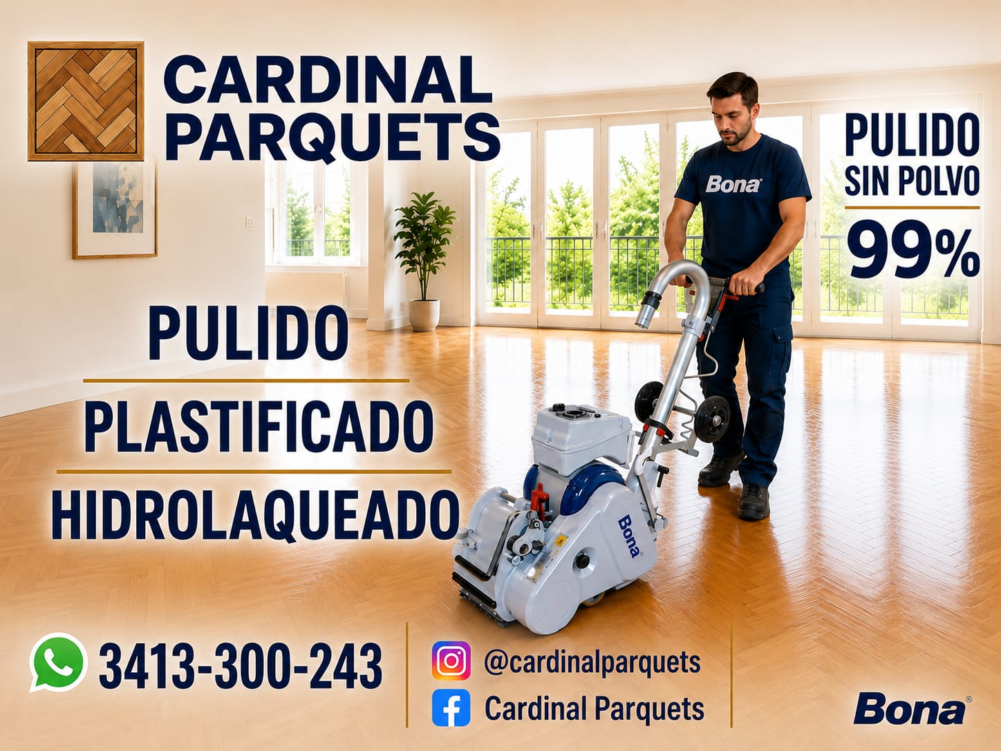 Piso de madera trabajado por Cardinal Parquets - Rosario, Funes, Fisherton